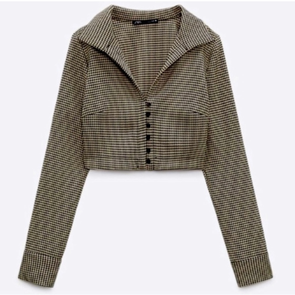 ZARA Houndstooth Crop